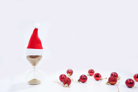 Christmas time glass on whiteの写真素材