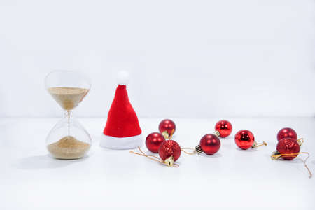 Christmas time glass on whiteの写真素材
