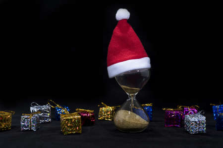 Christmas gift on blackの写真素材