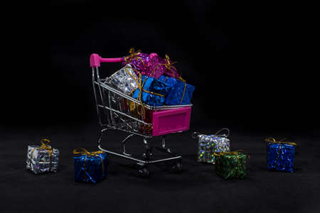 Christmas gift on black