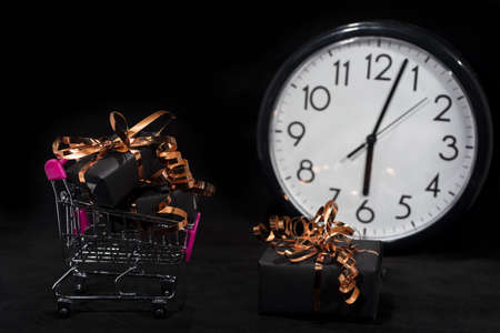 Christmas gift on black