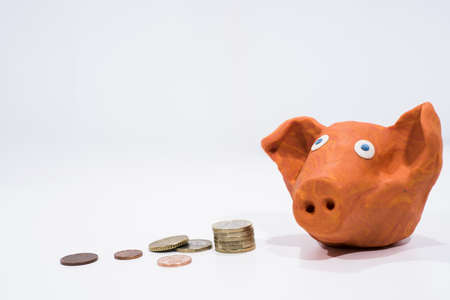 Symbol of Year 2019. Pig made from Play Clay.の写真素材