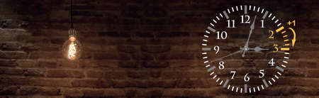 Wall Clock with wall lamp