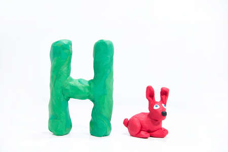 Letters made from Play Clay with some visualizations.の写真素材