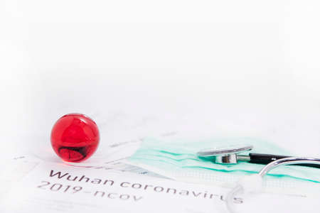 Medicine documents with stethoscope on it. Abstract photo of illness time.