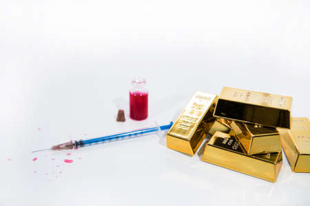 Medicine concept with human skull. Abstract photo of illness time.の写真素材