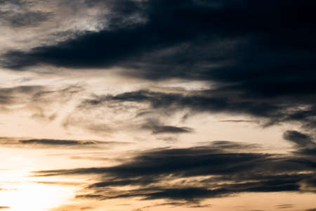 colorful dramatic sky with cloud at sunset