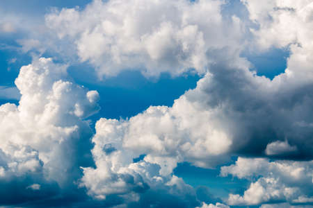colorful dramatic sky with cloud at sunsetの写真素材