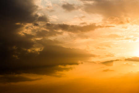 colorful dramatic sky with cloud at sunset