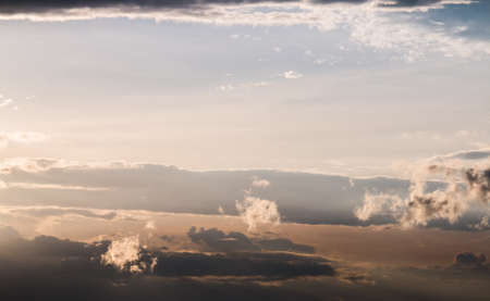 colorful dramatic sky with cloud at sunsetの写真素材