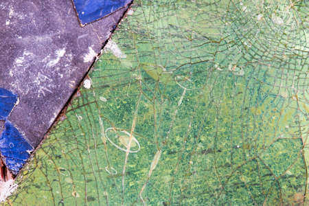 Colorful old stone mosaic on the wall.の写真素材