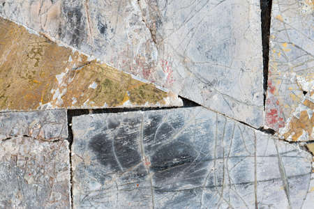 Colorful old stone mosaic on the wall.