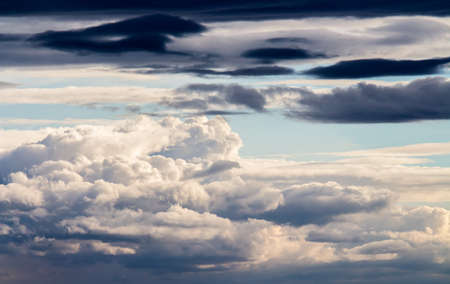 colorful dramatic sky with cloud at sunset