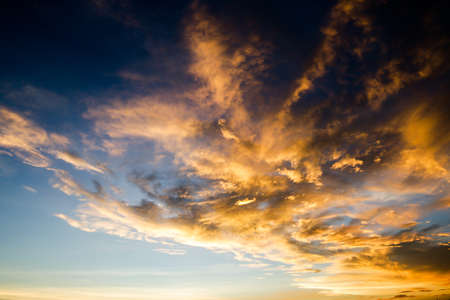 colorful dramatic sky with cloud at sunset