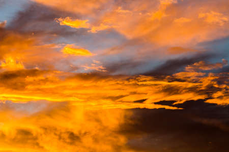 colorful dramatic sky with cloud at sunset