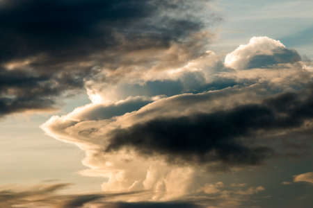 colorful dramatic sky with cloud at sunset