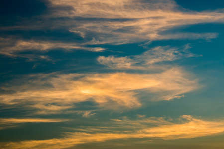 colorful dramatic sky with cloud at sunset