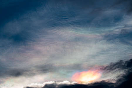 colorful dramatic sky with cloud at sunset