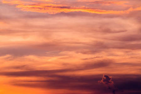 colorful dramatic sky with cloud at sunset