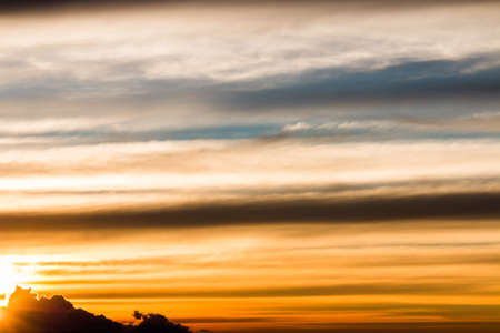colorful dramatic sky with cloud at sunset