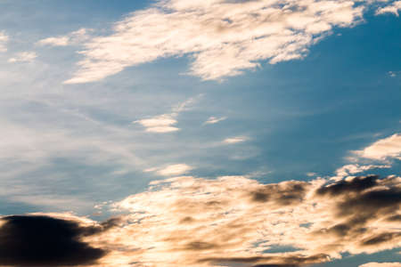 colorful dramatic sky with cloud at sunset