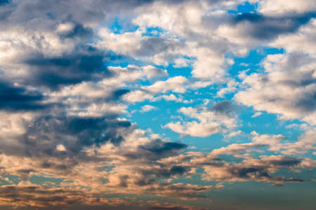 colorful dramatic sky with cloud at sunset