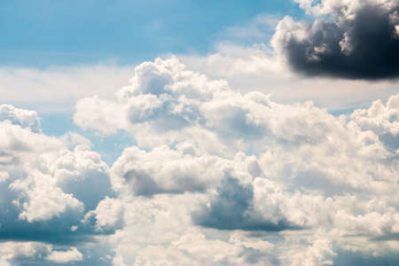 colorful dramatic sky with cloud at sunsetの写真素材