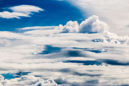 colorful dramatic sky with cloud at sunsetの写真素材
