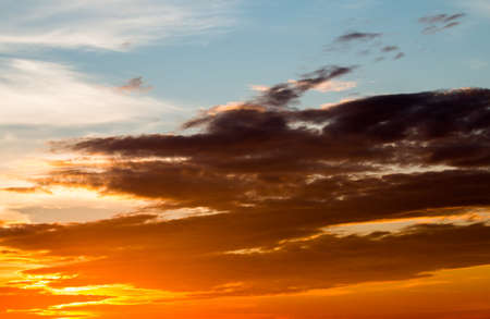 colorful dramatic sky with cloud at sunset