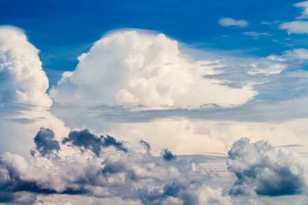 colorful dramatic sky with cloud at sunsetの写真素材