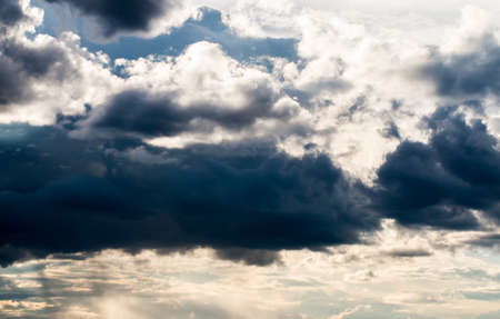 colorful dramatic sky with cloud at sunset