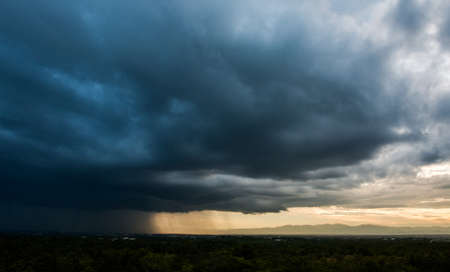 colorful dramatic sky with cloud at sunsetの写真素材