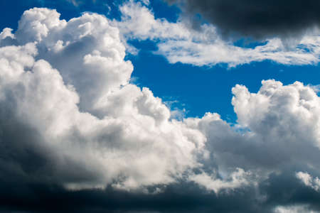 colorful dramatic sky with cloud at sunsetの写真素材