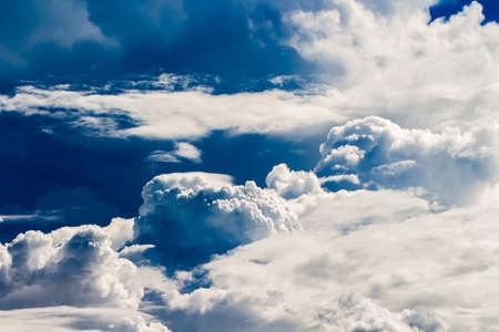 colorful dramatic sky with cloud at sunsetの写真素材