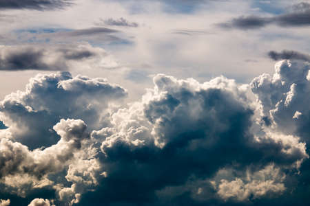 colorful dramatic sky with cloud at sunsetの写真素材