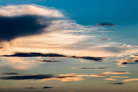 colorful dramatic sky with cloud at sunset