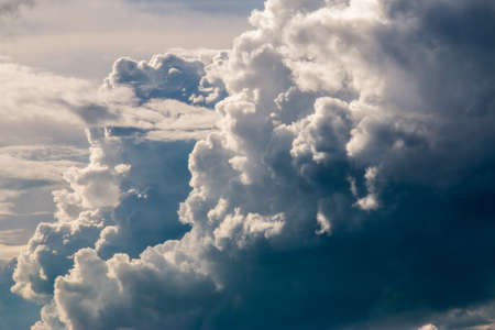 colorful dramatic sky with cloud at sunsetの写真素材