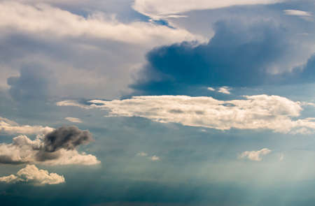 colorful dramatic sky with cloud at sunsetの写真素材
