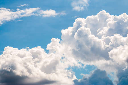 colorful dramatic sky with cloud at sunsetの写真素材