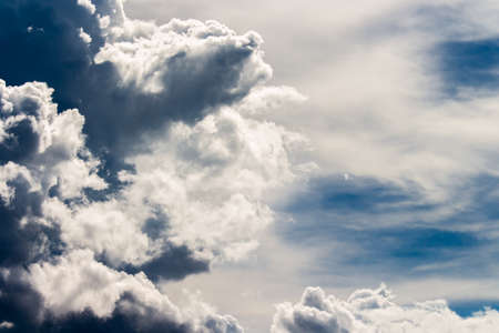 colorful dramatic sky with cloud at sunsetの写真素材