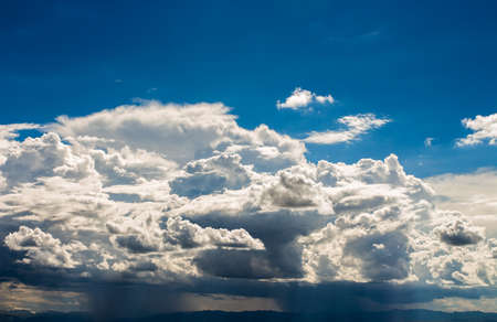 colorful dramatic sky with cloud at sunset