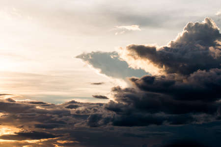 colorful dramatic sky with cloud at sunset