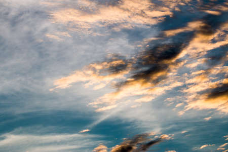 colorful dramatic sky with cloud at sunset