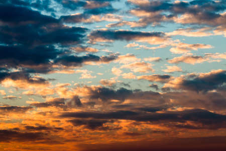 colorful dramatic sky with cloud at sunset