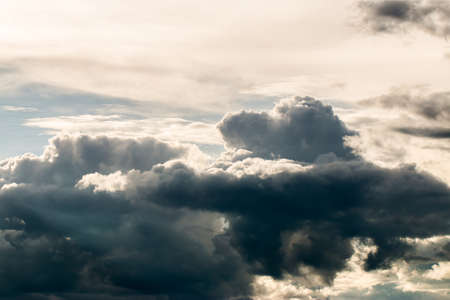 colorful dramatic sky with cloud at sunsetの写真素材