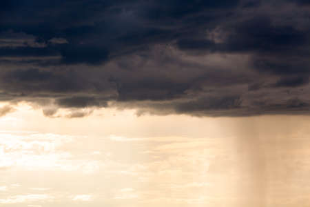 colorful dramatic sky with cloud at sunsetの写真素材