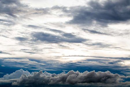 colorful dramatic sky with cloud at sunset