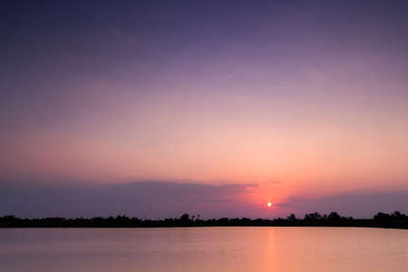 colorful dramatic sky with cloud at sunset