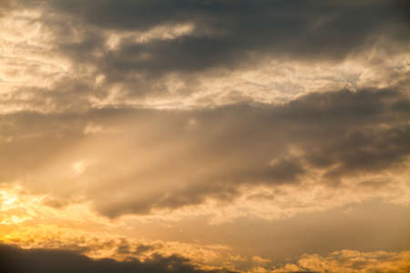 colorful dramatic sky with cloud at sunset