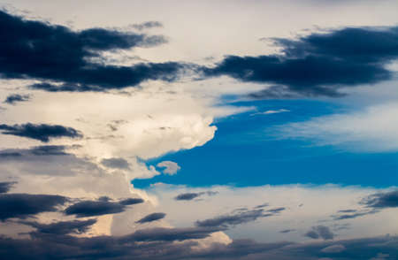 colorful dramatic sky with cloud at sunsetの写真素材